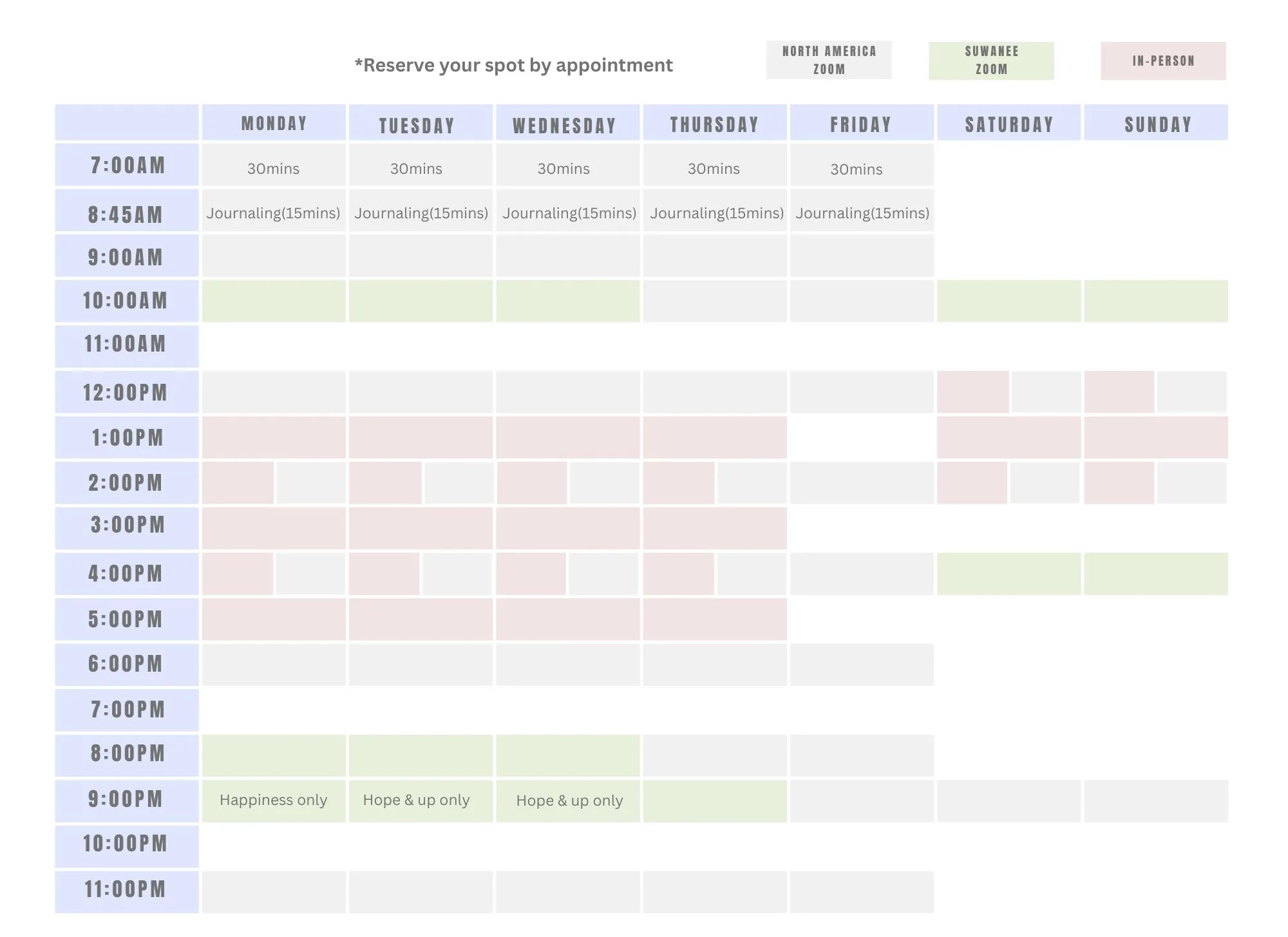 suwanee meditation class schedule