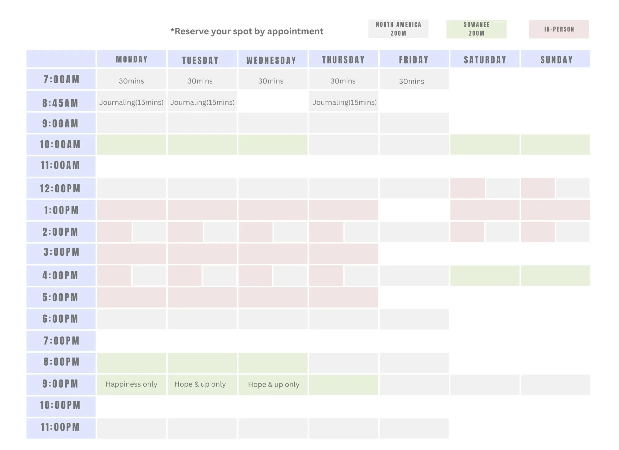 suwanee meditation class schedule