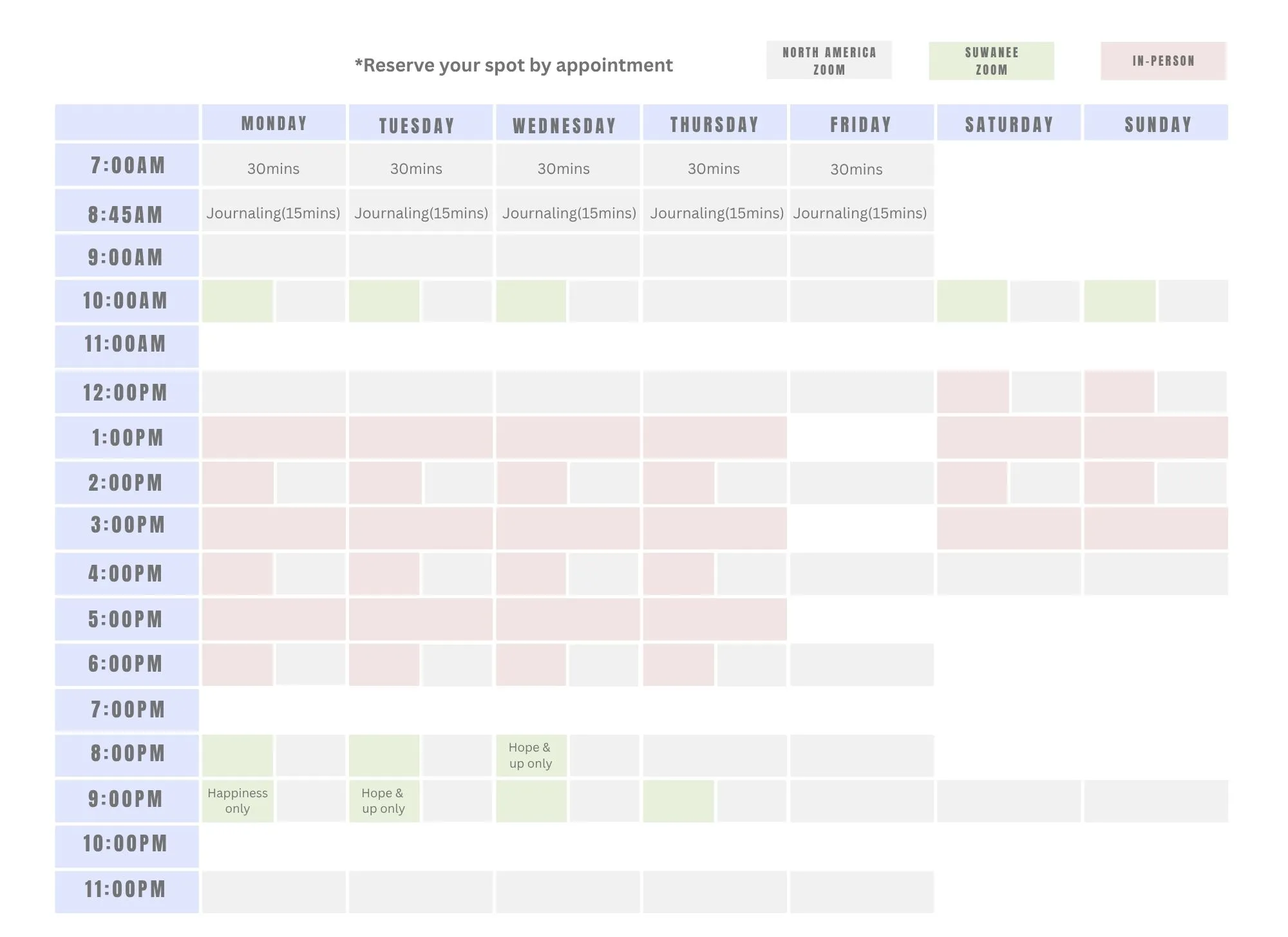 suwanee meditation class schedule