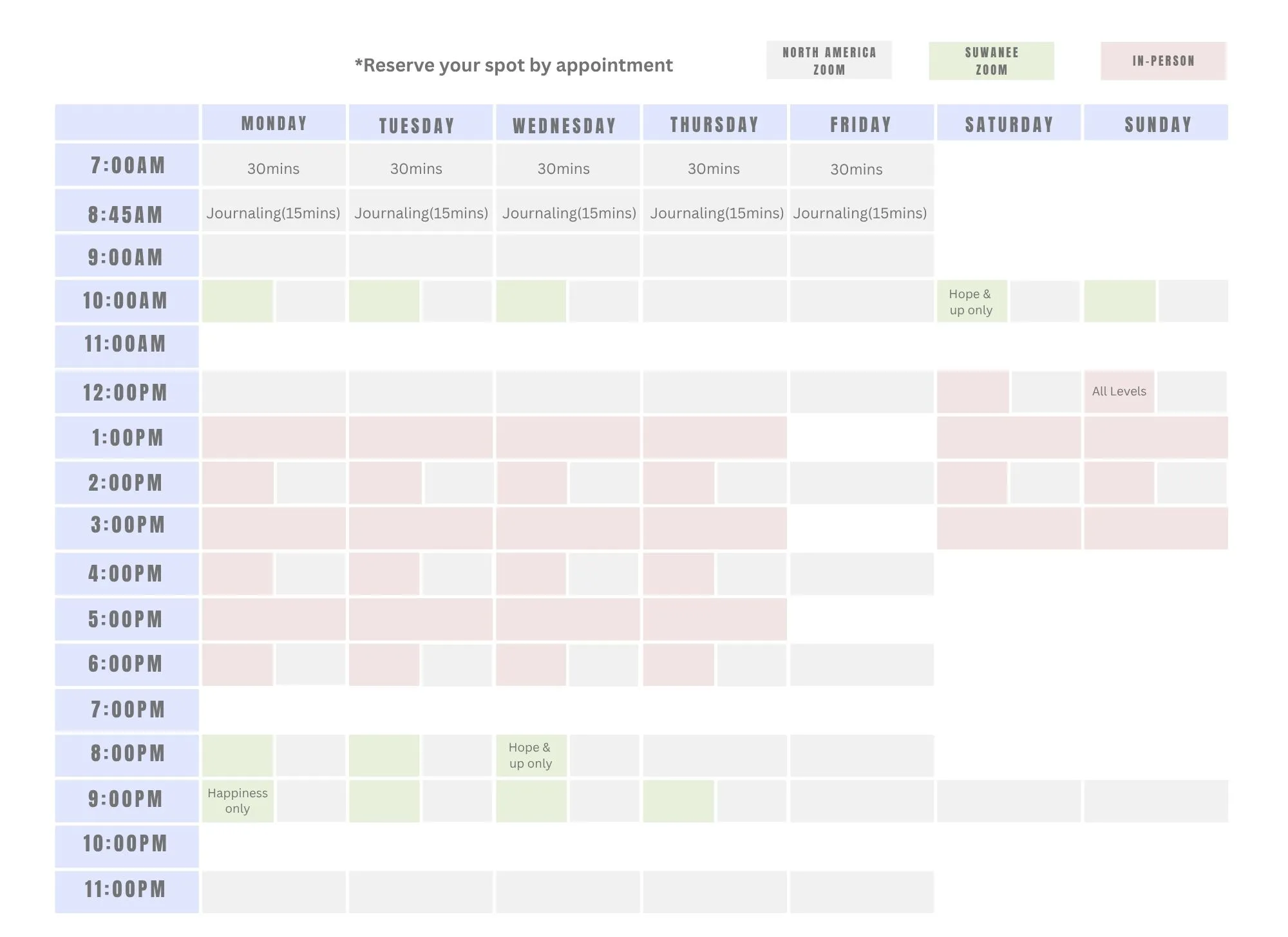 suwanee meditation schedule